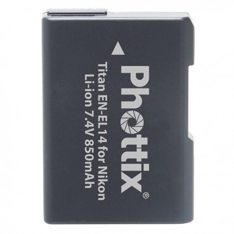 Phottix Batterie rechargeable Phottix Titan EN-EL14 pour Nikon P7000/P7100/D3100/D3200/D5100