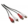 Câble 2m rallonge audio stéréo 2x RCA mâles - 2x RCA femelles 