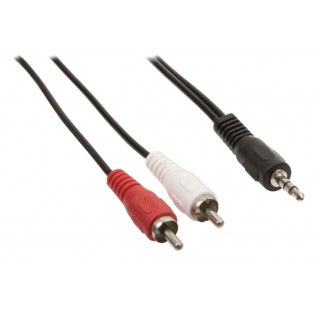 Câble 1.5m adaptateur audio Jack 3,5 mm stéréo mâle vers 2x RCA mâles