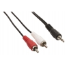 Câble 1.5m adaptateur audio Jack 3,5 mm stéréo mâle vers 2x RCA mâles