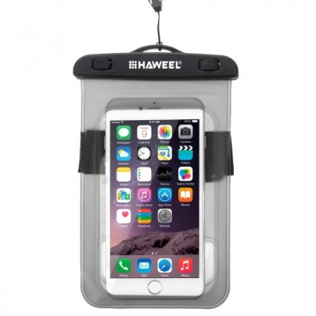 HAWEEL Transparent Universal Waterproof Bag for iPhone, Samsung Black