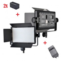 Godox Kit Led500 White Led Panel + 2xNP-F770 + Chargeur