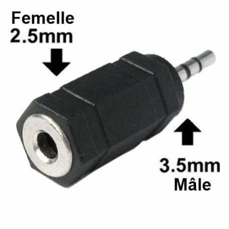 Adaptateur Jack stéréo 2.5 vers 3.5