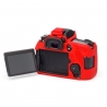 EasyCover Protection Silicone pour Canon 80D Rouge