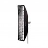 Quadralite Kit Softbox Strip 30x120cm + Nid d'abeille (grille / grid) 