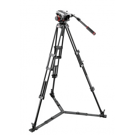 Manfrotto 504HD,546GBK Kit Trépied à double-jambes avec rotule vidéo midi