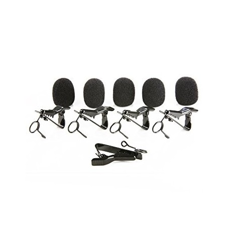 Movo MCW5 5x Foam Windscreen & Tie Clip Set