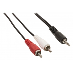 Câble 3m adaptateur audio Jack 3,5 mm stéréo mâle vers 2x RCA mâles