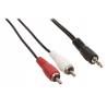 Câble 3m adaptateur audio Jack 3,5 mm stéréo mâle vers 2x RCA mâles 
