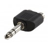 Adaptateur Jack stereo 6,35 mm Mâle - 2x RCA Femelle