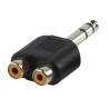 Adaptateur Jack stereo 6,35 mm Mâle - 2x RCA Femelle