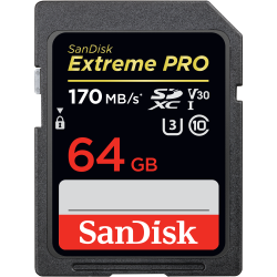 SanDisk 64gb SDXC Extreme Pro 170mb U3 V30