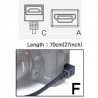 Cineroid HASN07CRF Câble HDMI Type-C - Type-A 70cm