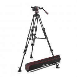 Manfrotto Nitrotech 608 & Trépied Twin-leg Alu Entretoise mi-hauteur MVK608TWINMA