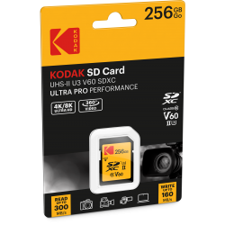 Kodak SDxc card ULTRA PRO 256 Go V60 UHS-II U3 Class10