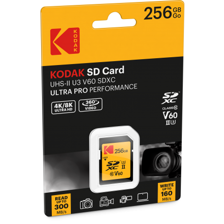 Kodak SDxc card ULTRA PRO 256 Go V60 UHS-II U3 Class10