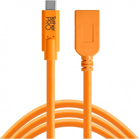 TetherTools TetherPro USB-C to USB Female Adap Extender (4,6m, Orange)