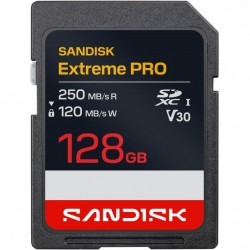 SanDisk SDXC Extreme PRO 128GB UHS-I-V30-U3-250/120MB/s-4K UHD