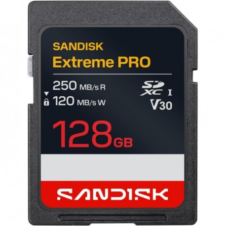 SanDisk SDXC Extreme PRO 128GB UHS-I-V30-U3-250/120MB/s-4K UHD