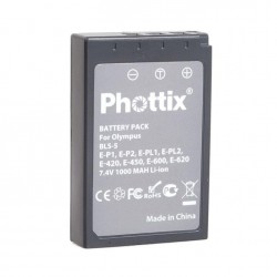 Phottix Li-on Batterie Rechargeable BLS-5 pour Olympus