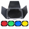 Godox BD-04 Nid d 'abeille 178mm - Coupe flux - Filtres de couleur rouge/vert/jaune/bleu