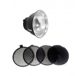 Kit Réflecteur 18cm - 65° + 4 grilles nid d'abeille